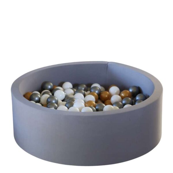 Kid'oh Boldbassin - Grå - m. 300 Bolde - White/Golden/Silver