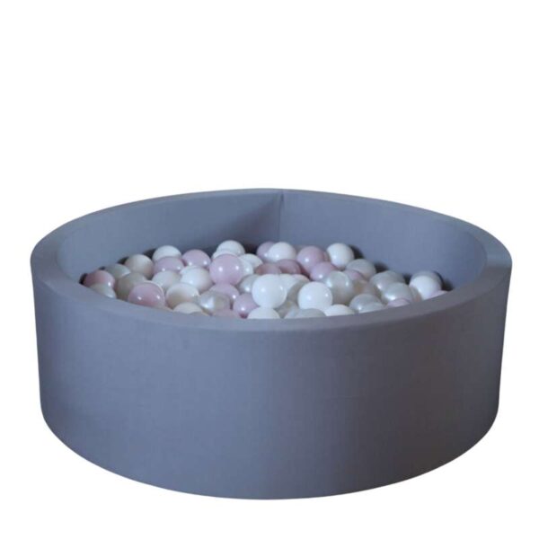 Kid'oh Boldbassin - Grå - m. 300 Bolde - White/Pearl/Pink Pearl
